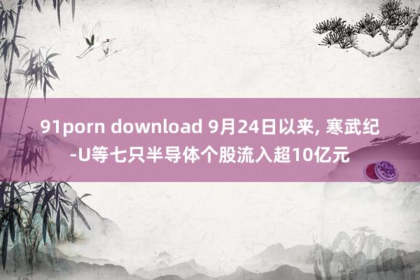 91porn download 9月24日以来， 寒武纪-U等七只半导体个股流入超10亿元